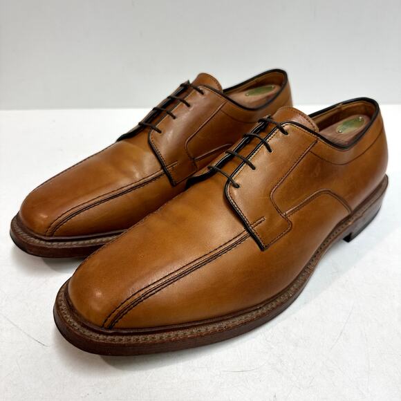 EXCELLENT Allend Edmonds Hillcrest Derby Walnut Brown Tan Calf USA 12 Wide E - Picture 1 of 15